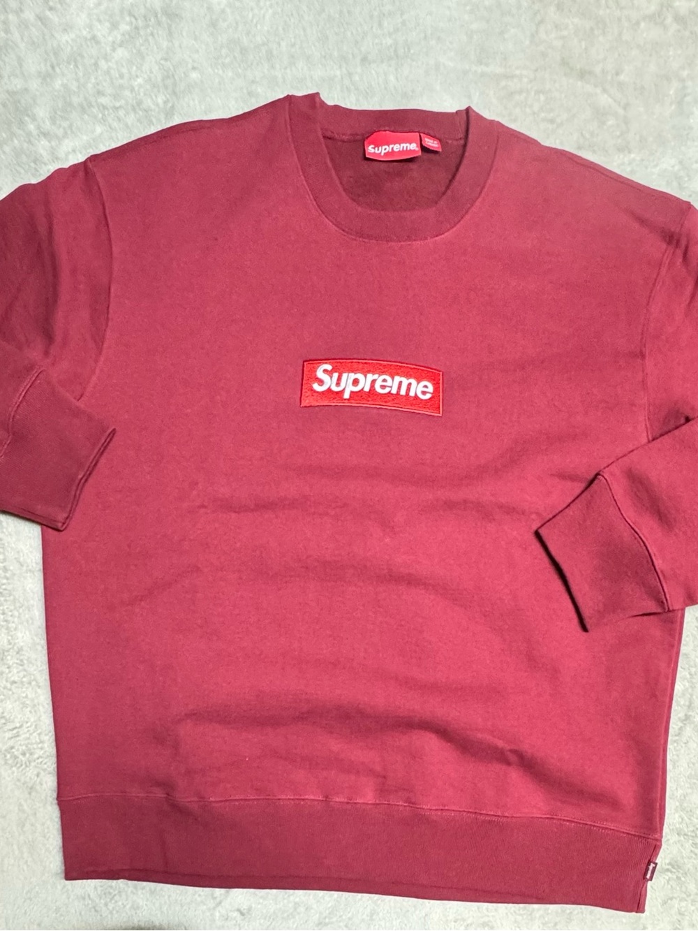 NWOB Supreme Cardinal Box Logo BOGO Crewneck Size Large FW22 Authentic